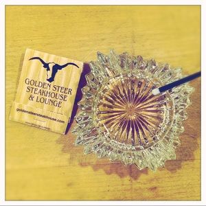 Vintage crystal cut glass ashtray